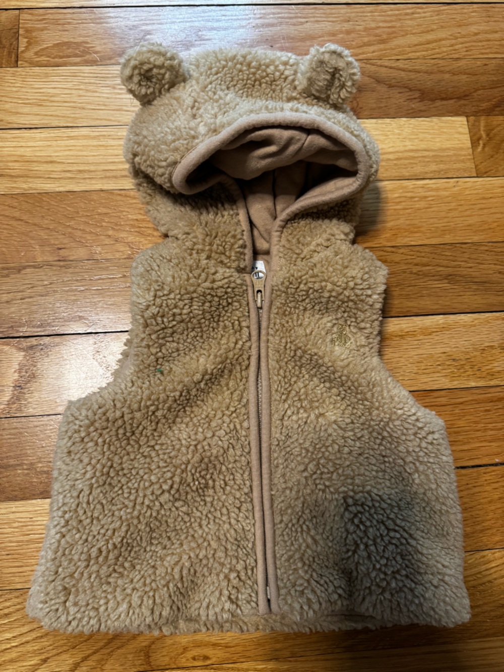 Baby Gap Sherpa Bear Tan Vest 0-3 months